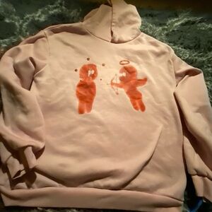 Pink Hoodie with Red Graphic